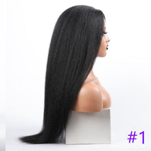 Load image into Gallery viewer, Long Kinky Straight Synthetic Wigs for Black Women Black Brown Blonde Ginger Red White Hair Afro Wigs Synthetic Hair Wigs For Black Women Cosplay Wigs For Women