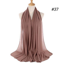 Load image into Gallery viewer, Long Lightweight Soft Solid Color Chiffon Scarfs Muslim Headscarf Hijab Scarf Shawls Wraps Hijab For Women 70*180cm