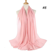 Load image into Gallery viewer, Long Lightweight Soft Solid Color Chiffon Scarfs Muslim Headscarf Hijab Scarf Shawls Wraps Hijab For Women 70*180cm