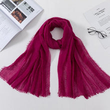 Load image into Gallery viewer, Long Soft Cotton Lightweight Crinkle Hijab Scarf Elegant Headscarf Head Wrap Islamic Head Wraps Hijab For Women 70*175cm