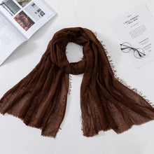 Load image into Gallery viewer, Long Soft Cotton Lightweight Crinkle Hijab Scarf Elegant Headscarf Head Wrap Islamic Head Wraps Hijab For Women 70*175cm