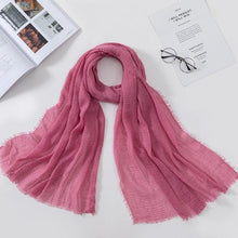 Load image into Gallery viewer, Long Soft Cotton Lightweight Crinkle Hijab Scarf Elegant Headscarf Head Wrap Islamic Head Wraps Hijab For Women 70*175cm