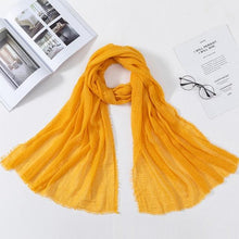 Load image into Gallery viewer, Long Soft Cotton Lightweight Crinkle Hijab Scarf Elegant Headscarf Head Wrap Islamic Head Wraps Hijab For Women 70*175cm