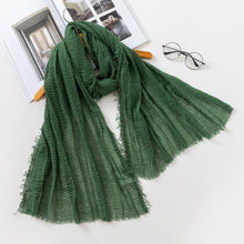 Load image into Gallery viewer, Long Soft Cotton Lightweight Crinkle Hijab Scarf Elegant Headscarf Head Wrap Islamic Head Wraps Hijab For Women 70*175cm