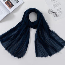 Load image into Gallery viewer, Long Soft Cotton Lightweight Crinkle Hijab Scarf Elegant Headscarf Head Wrap Islamic Head Wraps Hijab For Women 70*175cm