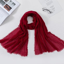Load image into Gallery viewer, Long Soft Cotton Lightweight Crinkle Hijab Scarf Elegant Headscarf Head Wrap Islamic Head Wraps Hijab For Women 70*175cm