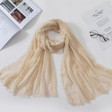 Load image into Gallery viewer, Long Soft Cotton Lightweight Crinkle Hijab Scarf Elegant Headscarf Head Wrap Islamic Head Wraps Hijab For Women 70*175cm