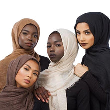 Load image into Gallery viewer, Long Soft Cotton Lightweight Crinkle Hijab Scarf Elegant Headscarf Head Wrap Islamic Head Wraps Hijab For Women 70*175cm