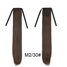 Load image into Gallery viewer, Long Straight Synthetic Hairpiece Ponytail Hair Natural Wrap Around Ponytail Chip in Hair Extensions Pony Tail Wig Synthetic Long Pony Tail Natural Black Comb In Ponytail Hair Pieces For Women
