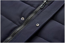 Load image into Gallery viewer, Long Winter Warm Thick Hooded Jacket Coat Windproof Thicken Hooded Coat Comfortable Jacket Men Autumn Outdoor Fashion Classic Windproof Multiple Pockets Men Light Jacket Coat