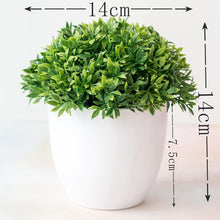 Load image into Gallery viewer, Love Art Set of 6 Small Artificial Decor Bonsai Potted Plastic Fake Flowers for Home Garden Office Desk Wall Book Shelf Decor Room Hotel Decor