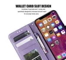 Load image into Gallery viewer, Love Couple Leather Case For iPhone 12 11 Pro mini Phone Flip Wallet Soft Cover Shockproof Floral Cute Modern Leather Wallet Phone Case For iPhone