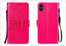 Load image into Gallery viewer, Love Couple Leather Case For iPhone 12 11 Pro mini Phone Flip Wallet Soft Cover Shockproof Floral Cute Modern Leather Wallet Phone Case For iPhone