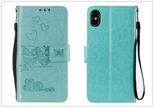 Load image into Gallery viewer, Love Couple Leather Case For iPhone 12 11 Pro mini Phone Flip Wallet Soft Cover Shockproof Floral Cute Modern Leather Wallet Phone Case For iPhone