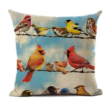 Load image into Gallery viewer, Lovely Bird Polyester Cotton Cushion Cover Bird On The Tree Accent Decorative Throw Pillow Case Hand Painted Cushion Cover Cute Bird Pillow Shells Flower Pattern Pillow Covers Decorative For Sofa Bed Living Room Luxury New Stylish Pillows 45x45cm