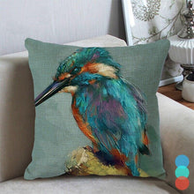 Load image into Gallery viewer, Lovely Bird Polyester Cotton Cushion Cover Bird On The Tree Accent Decorative Throw Pillow Case Hand Painted Cushion Cover Cute Bird Pillow Shells Flower Pattern Pillow Covers Decorative For Sofa Bed Living Room Luxury New Stylish Pillows 45x45cm