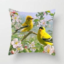 Load image into Gallery viewer, Lovely Bird Polyester Cotton Cushion Cover Bird On The Tree Accent Decorative Throw Pillow Case Hand Painted Cushion Cover Cute Bird Pillow Shells Flower Pattern Pillow Covers Decorative For Sofa Bed Living Room Luxury New Stylish Pillows 45x45cm