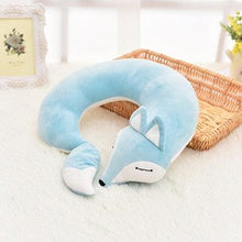 Load image into Gallery viewer, Lovely Fox Travel Pillow Animal Cotton U Shape Travel Car Train Plane Home Nap Pillow Health Care Gift Neck Pillow Travel Pillows Cartoon Planes Fox Animal U-Shaped Neck Pillow Plush Fur Warm Comfortable Luggage Pillow for Airplanes Car Train