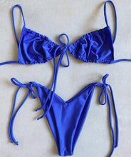 Load image into Gallery viewer, Low Waist Bikini Triangle Swimwear Female String Swimsuit Women Two Piece Swimsuit Swimwear Halter String Triangle Bikini Sets Women Print 2 Piece Suit Push Up Bathing Suit Swim Suit New