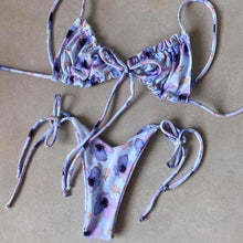 Load image into Gallery viewer, Low Waist Bikini Triangle Swimwear Female String Swimsuit Women Two Piece Swimsuit Swimwear Halter String Triangle Bikini Sets Women Print 2 Piece Suit Push Up Bathing Suit Swim Suit New