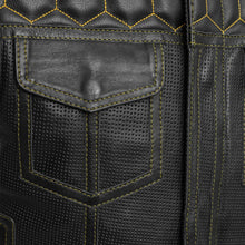 Load image into Gallery viewer, Lowside Hornet Perforated Men's Club Style Leather Vest