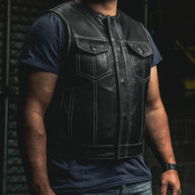 Load image into Gallery viewer, Lowside Men's Perforated Motorcycle Leather Vest