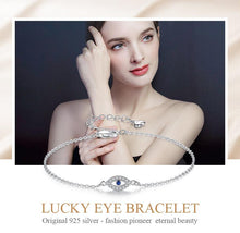 Load image into Gallery viewer, Lucky Eye Bracelet Sterling Silver Bracelets For Women Luxury Adjustable Eye Shaped Bracelet Cubic Zirconia Elegant Pendant Necklace Dainty Jewelry