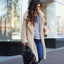 Load image into Gallery viewer, Luxurious Autumn Winter Jacket Female Coat Solid Color Fleece Coats Casual Outerwear Warm Soft Cardigan Fur Jackets For Female Clothes