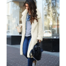 Load image into Gallery viewer, Luxurious Autumn Winter Jacket Female Coat Solid Color Fleece Coats Casual Outerwear Warm Soft Cardigan Fur Jackets For Female Clothes