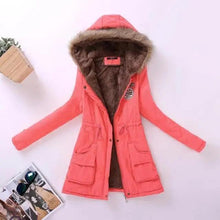 Load image into Gallery viewer, Luxurious Autumn Winter Women Cotton Jacket Padded Casual Slim Coat Emboridery Hooded Size 3XL Wadded Overcoat