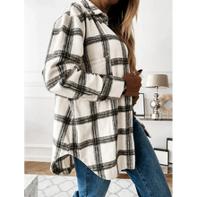 Load image into Gallery viewer, Luxurious Fashionable Women's Long Sleeve Plaid Shirt Coats Top Spring Autumn Casual Lapel Cardigan ,Jackets ,Outerwear,Streetwear