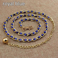 Load image into Gallery viewer, Luxurious Metal Adjustable Thin Strap Body Link Belts For Women Fashion Long Tassel Belly Metal Chain Waistbands For Women