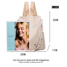 Load image into Gallery viewer, Cloth Backpack Female Embroidery Backpack Bag Nylon Anti-Theft Waterproof Women's Backpack Fashionable Anti-theft Women Backpacks Nice Print School Bag High Quality Large Capacity Backpack (