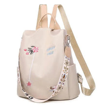 Load image into Gallery viewer, Cloth Backpack Female Embroidery Backpack Bag Nylon Anti-Theft Waterproof Women's Backpack Fashionable Anti-theft Women Backpacks Nice Print School Bag High Quality Large Capacity Backpack (