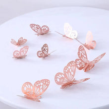 Load image into Gallery viewer, Luxury 3D Wall Stunning 12Pcs 4D Hollow Butterfly Wall Sticker Home Decoration Wall Stickers wedding Party Wedding Decors Butterfly Kids Room Decors