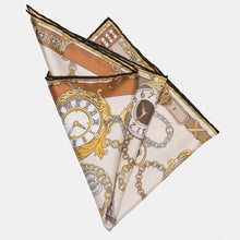 Load image into Gallery viewer, Like Clockwork - Silk Pocket Square - Beige