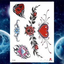 Load image into Gallery viewer, Luxury Big Tattoo Stickers Butterfly Body Arm Leg Tattoos Temporary Black Flower Rose Tattoos For Women's Adults