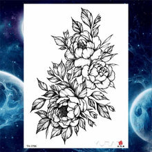 Load image into Gallery viewer, Luxury Big Tattoo Stickers Butterfly Body Arm Leg Tattoos Temporary Black Flower Rose Tattoos For Women's Adults