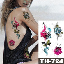 Load image into Gallery viewer, Luxury Big Waterproof Temporary Sticker Tattoo Large Flowers And Animals Body Tattos For Womens