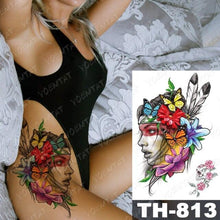 Load image into Gallery viewer, Luxury Big Waterproof Temporary Sticker Tattoo Large Flowers And Animals Body Tattos For Womens