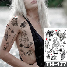 Load image into Gallery viewer, Luxury Big Waterproof Temporary Sticker Tattoo Large Flowers And Animals Body Tattos For Womens