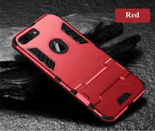 Load image into Gallery viewer, Luxury Black Cool Armor Case For iPhone 8 7 6 6S Plus 5 5s Shockproof Case For iPhone X XS MAX XR Stand Cover Case Heavy Duty Shockproof Armor Dual Layer Protection Back Case Cover