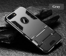 Load image into Gallery viewer, Luxury Black Cool Armor Case For iPhone 8 7 6 6S Plus 5 5s Shockproof Case For iPhone X XS MAX XR Stand Cover Case Heavy Duty Shockproof Armor Dual Layer Protection Back Case Cover