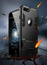 Load image into Gallery viewer, Luxury Black Cool Armor Case For iPhone 8 7 6 6S Plus 5 5s Shockproof Case For iPhone X XS MAX XR Stand Cover Case Heavy Duty Shockproof Armor Dual Layer Protection Back Case Cover