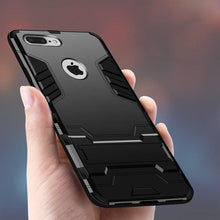 Load image into Gallery viewer, Luxury Black Cool Armor Case For iPhone 8 7 6 6S Plus 5 5s Shockproof Case For iPhone X XS MAX XR Stand Cover Case Heavy Duty Shockproof Armor Dual Layer Protection Back Case Cover