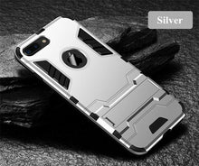 Load image into Gallery viewer, Luxury Black Cool Armor Case For iPhone 8 7 6 6S Plus 5 5s Shockproof Case For iPhone X XS MAX XR Stand Cover Case Heavy Duty Shockproof Armor Dual Layer Protection Back Case Cover