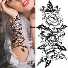 Load image into Gallery viewer, Luxury Black Forest Tiger Wolf Tattoo Sticker Temporary Tattoo Animals Colorful Big Tattoo Stickers For Mens Womens