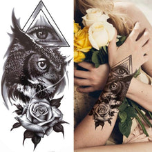 Load image into Gallery viewer, Luxury Black Forest Tiger Wolf Tattoo Sticker Temporary Tattoo Animals Colorful Big Tattoo Stickers For Mens Womens