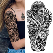 Load image into Gallery viewer, Luxury Black Forest Tiger Wolf Tattoo Sticker Temporary Tattoo Animals Colorful Big Tattoo Stickers For Mens Womens