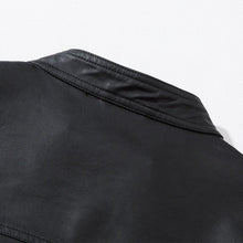 Load image into Gallery viewer, Luxury Black Men Faux Leather Jacket Elegant Motorcycle Men's Jackets Black Warm Business Male PU Leather Coats Men's Leathers Motorcycle Slim Fit Jacket